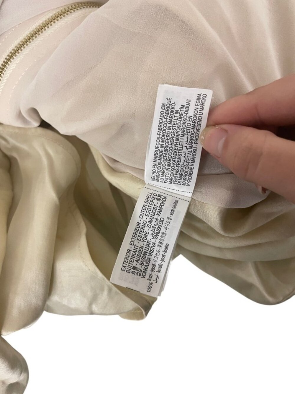 Zara Womens Puffed Bomber Jacket Satin Medium Ecru Voluminous 2814/404 NWOT - Picture 10 of 14